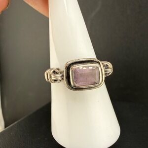 Vintage Silpada Sterling Silver Ring Purple Rhinestone‎ Size 8